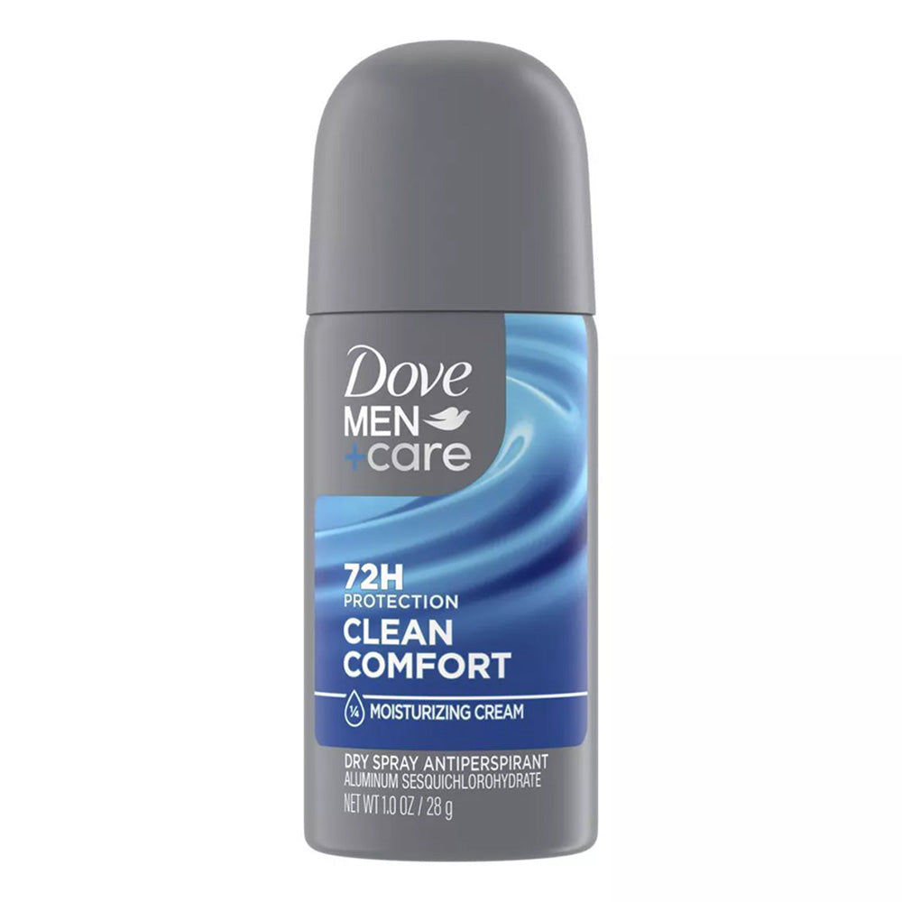 Dove Men Care Clean Comfort Antiperspirant Deodorant Dry Spray Triple Moisturizing Technology Helps Protect Skin Against Irritation Sweat and Odor Protection 1Oz (28g)