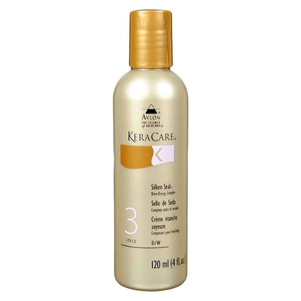 Keracare Silken Seal Blow Drying Complex Reduces Styling Stress Leaves Hair Soft and Smooth 4Oz (120ml)