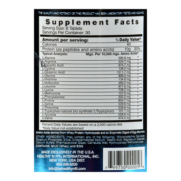 Healthy N Fit 10000 Anabolic Amino Tablets, 180 Ea
