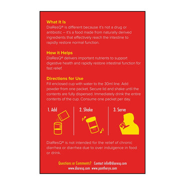 Diaresq Rapid Recovery Diarrhea Relief Packets, Vanilla Flavor, 3 Ea