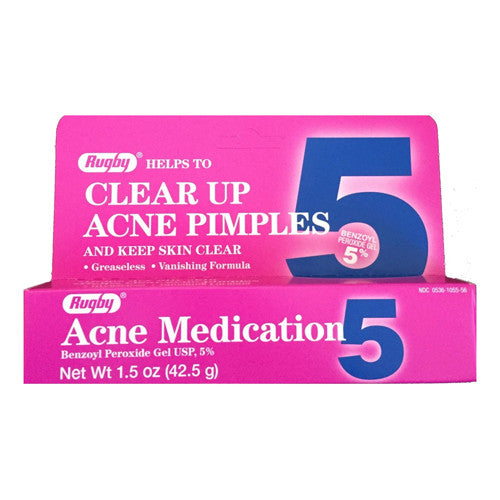 Rugby Acne Medication Benzoyl Peroxide Gel 5 % - 1.5 Oz