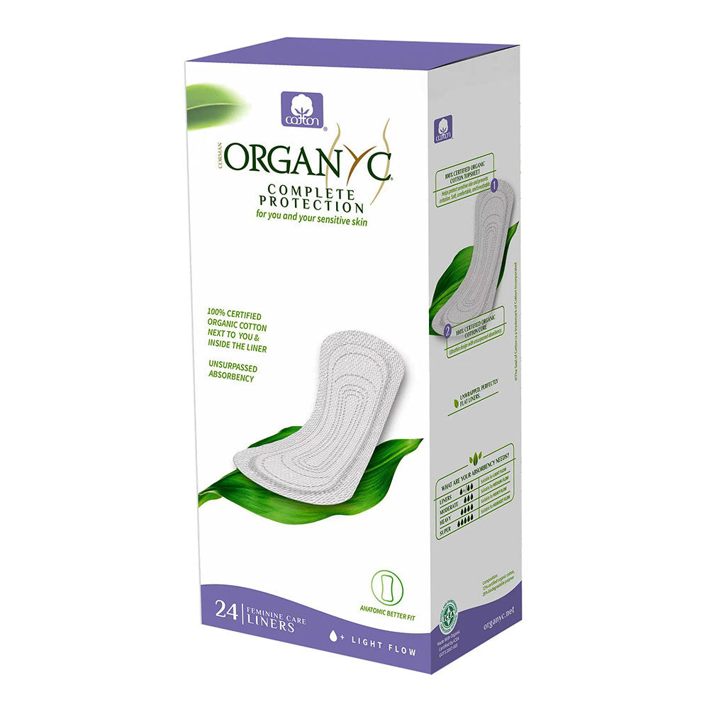 Organyc Complete Protection Cotton Panty Liners, Light, 24 Ea