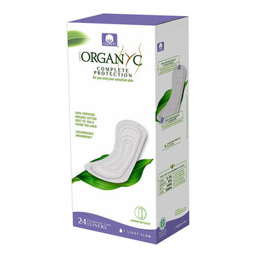 Organyc Complete Protection Cotton Panty Liners, Light, 24 Ea
