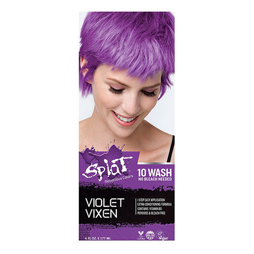 Splat Hair Color 10 Wash No Bleach Formula Violet Vixen, 6 Ea