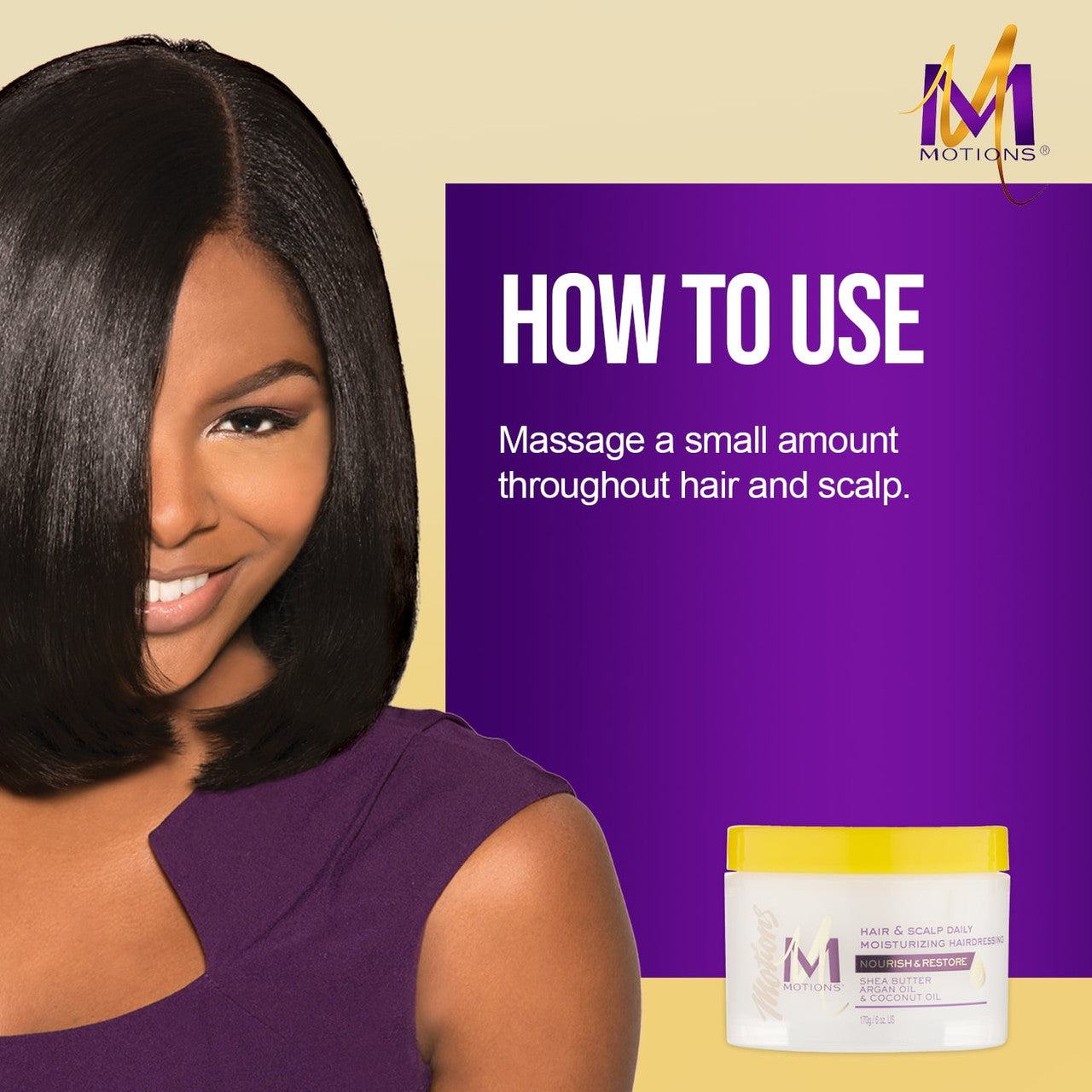 Motions Shea Butter Hair and Scalp Daily Moisturizing Hairdressing, 6 Oz