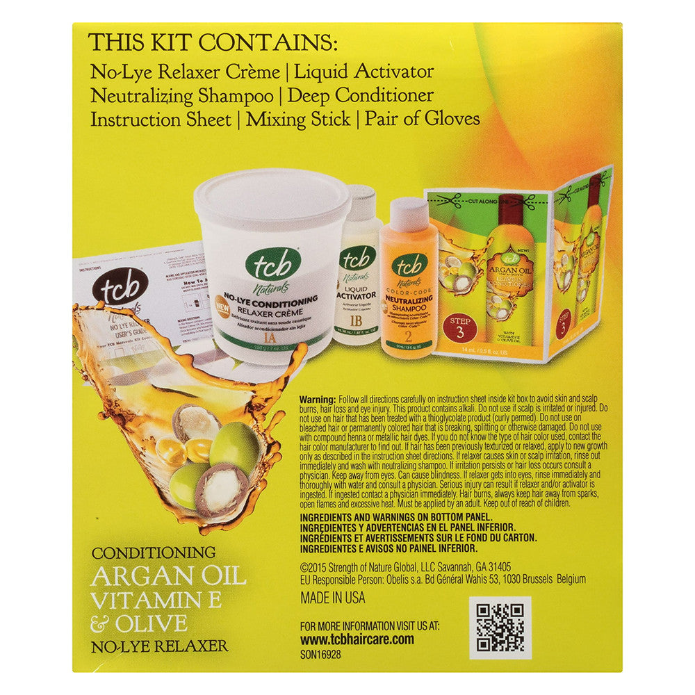 TCB Naturals Regular Conditioning Argan Oil No Lye Hair Relaxer Box, 1 Ea