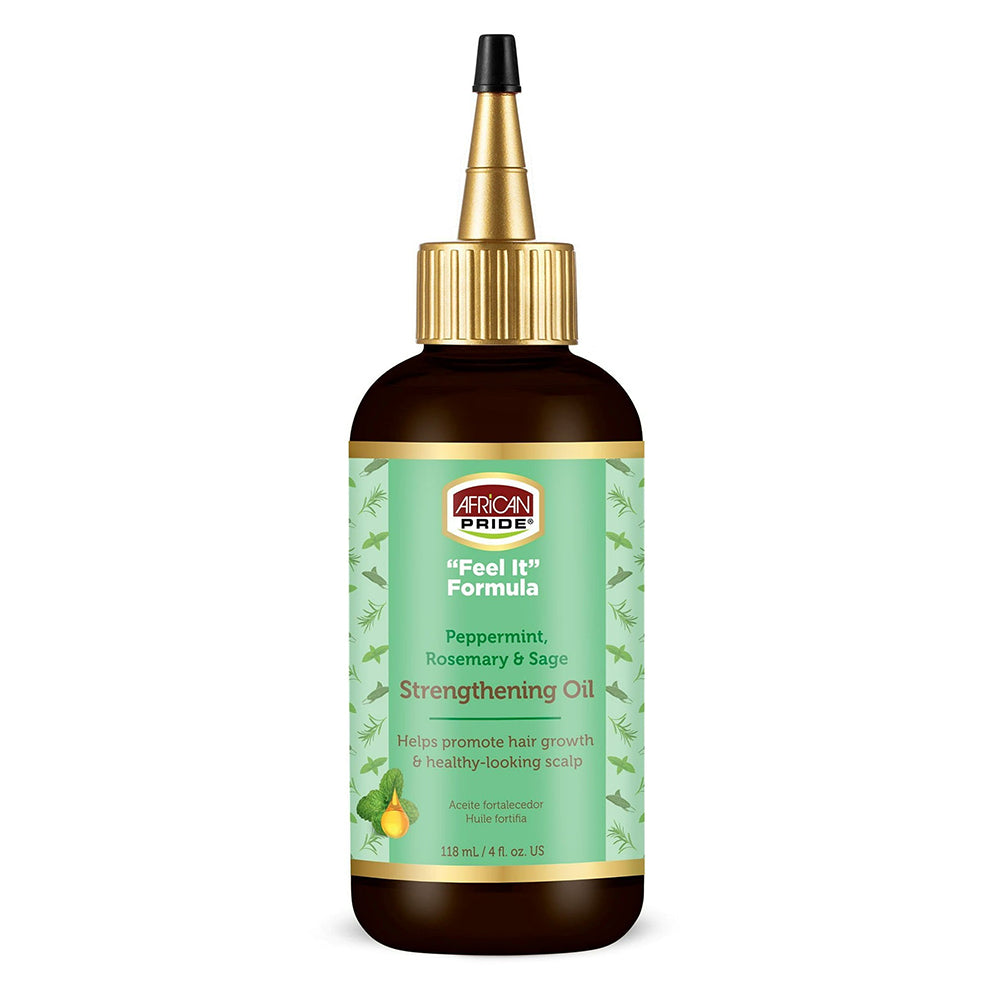African Pride Feel It Formula Strengthening Hair Oil Peppermint Oil 4Oz (118g)