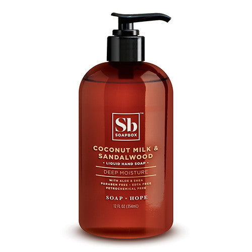 Soapbox Coconut Milk and Sandalwood Liquid Hand Soap, 12 Oz