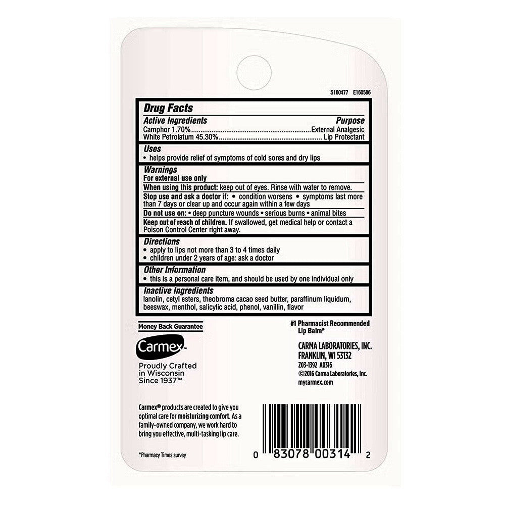 Carmex Classic Medicated Lip Balm Tubes, 3 Ea