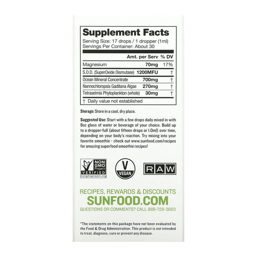 Sunfood Superfoods Oceans Alive Marine Phytoplankton 2.0, 1 Oz