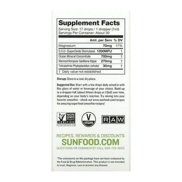 Sunfood Superfoods Oceans Alive Marine Phytoplankton 2.0, 1 Oz