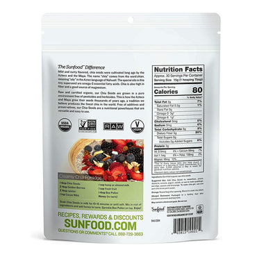 Sunfood Superfoods Raw Organic Chia Seeds Great For Weight Loss, 16 Oz
