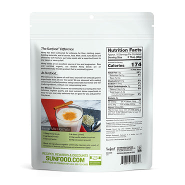 Sunfood Superfoods Raw Organic Shelled Hemp Seeds, 16 Oz