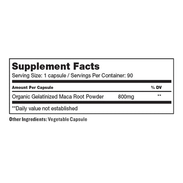 Sunfood Superfoods Organic Gelatinized MACA Capsules for Energy, 90 Ea