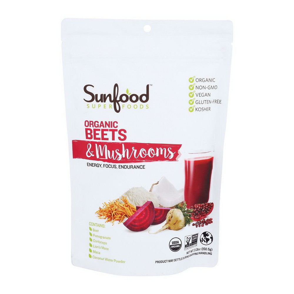 Sunfood Organic Beets and Mushroom Powder, 5.31 Oz