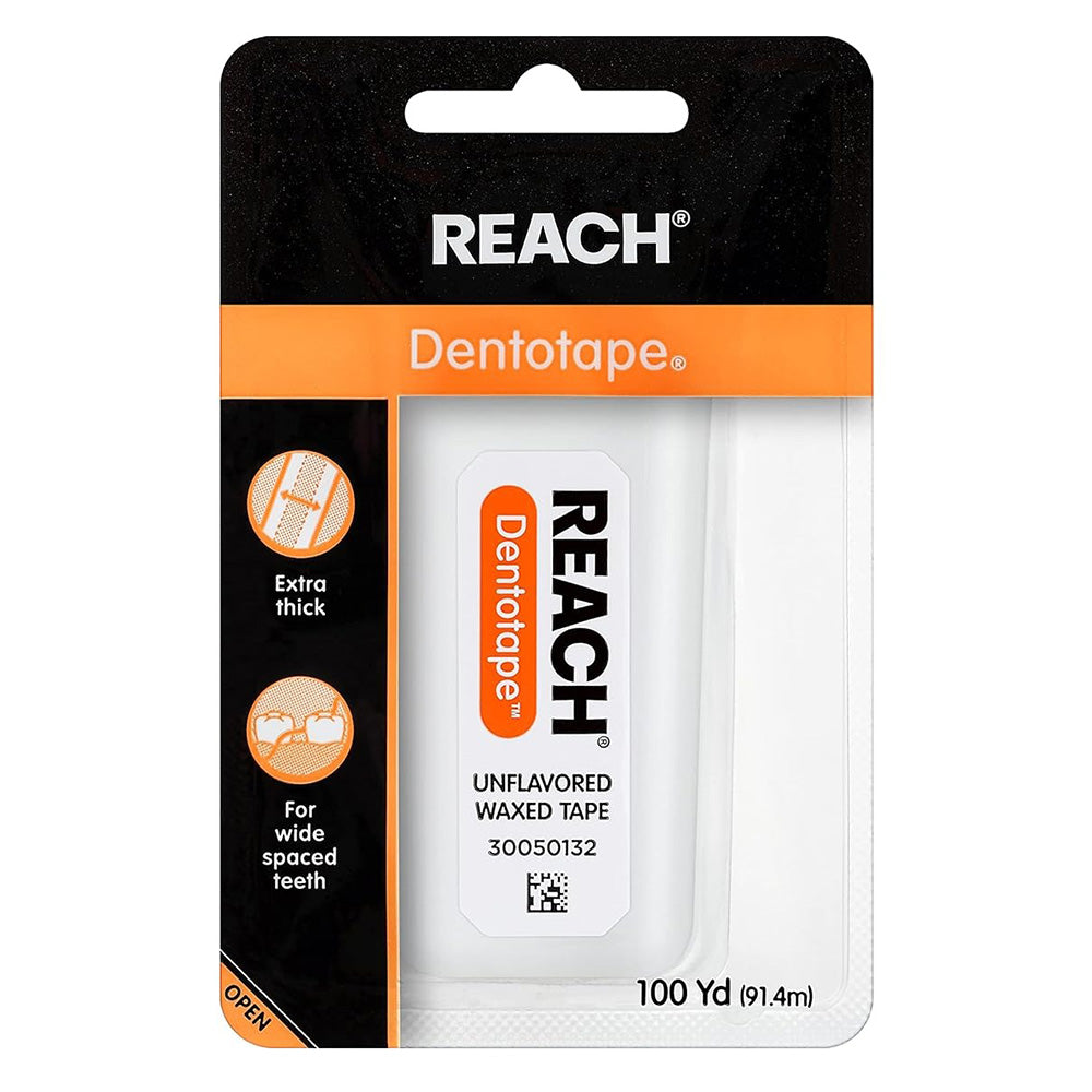 Reach Dentotape Unflavored Floss Waxed with Extra Wide 100YD (91.4m) 1Ea
