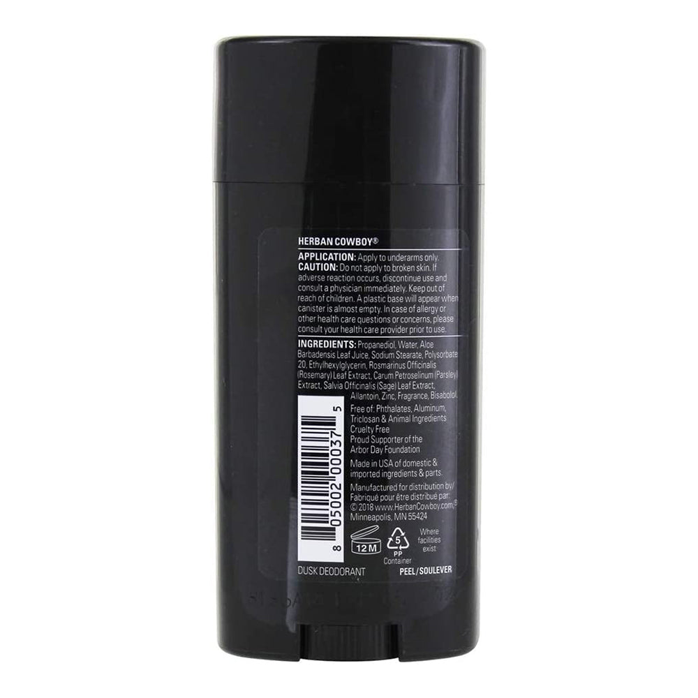 Herban Cowboy Natural Grooming Deodorant Maximum Protection, Dusk, 2.8 Oz