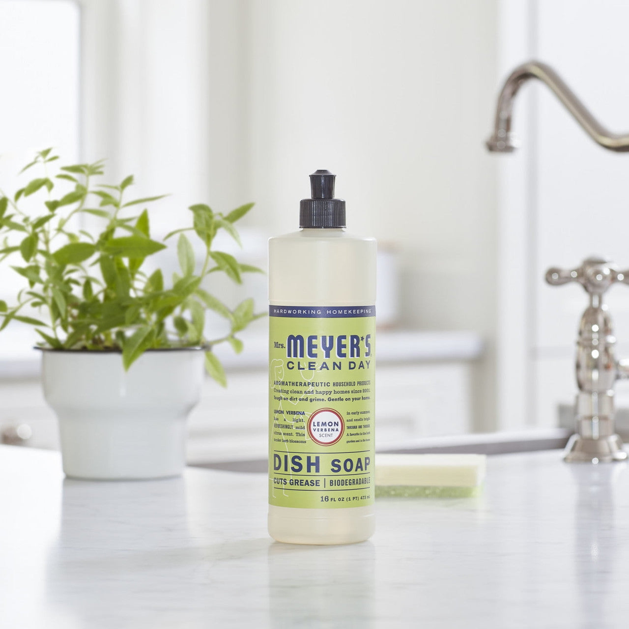 Mrs. Meyers Clean Day Liquid Dish Soap, Lemon Verbena - 16 Oz