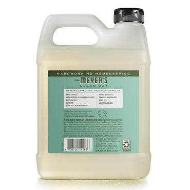 Mrs. Meyers Clean Day Liquid Hand Soap Refill, Basil - 33 Oz