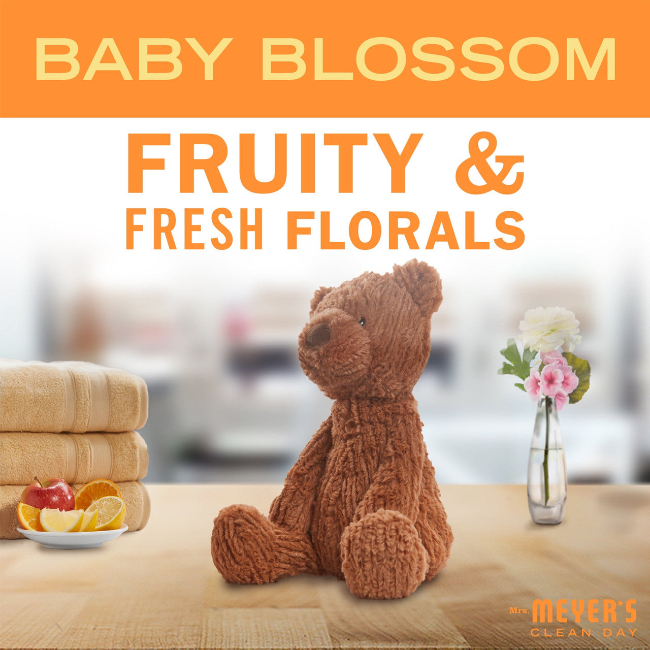 Mrs. Meyers Clean Day Laundry Detergent, Baby Blossom - 64 Oz, 64 Loads
