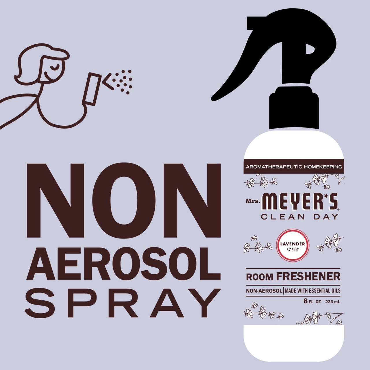 Mrs. Meyers Clean Day Room Freshener Spray Lavender Scent, 8 Oz