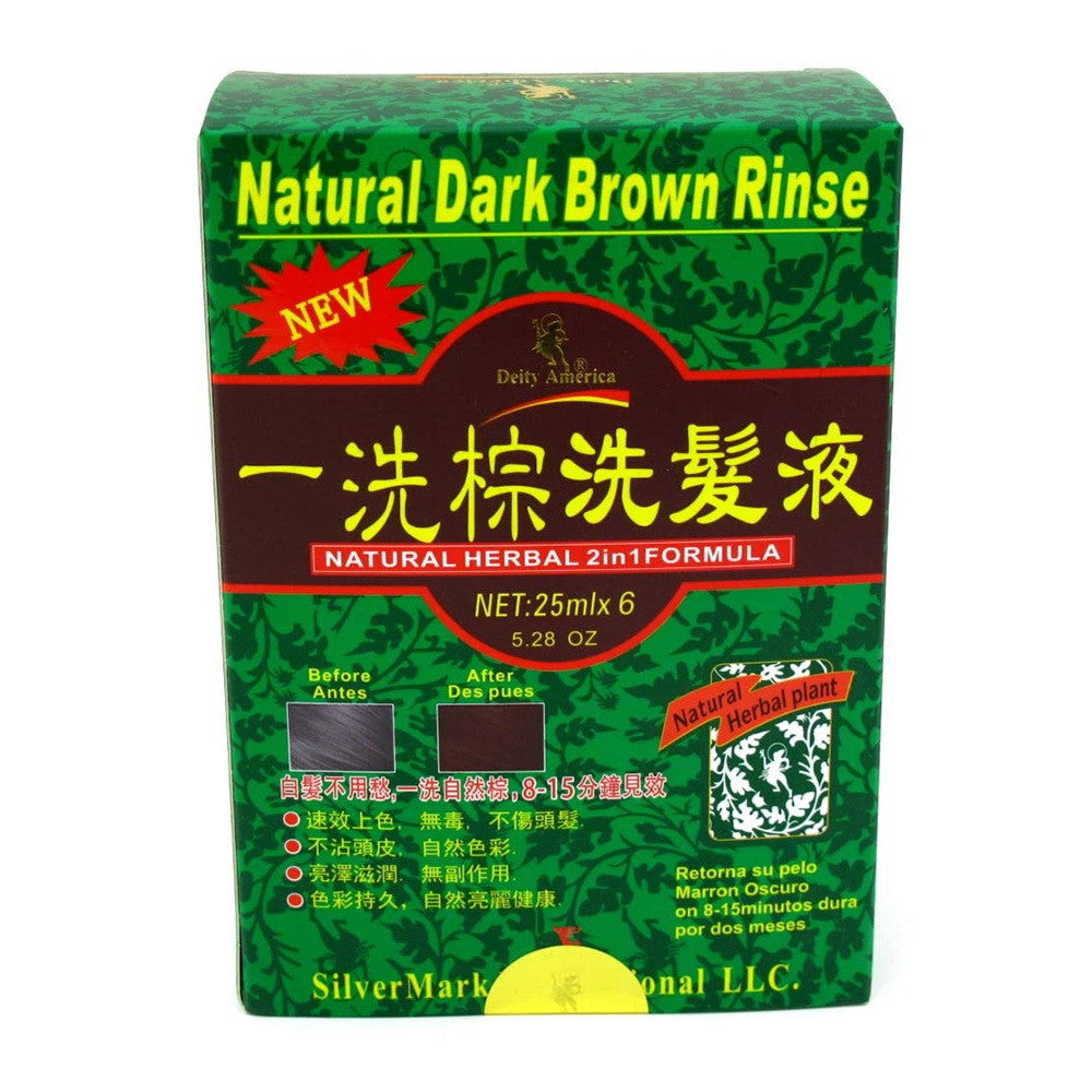 Deity Shampoo Color Change Kit, Natural Herbal 2 IN 1, Dark Brown Rinse, 5.28 Oz