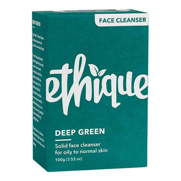Ethique Solid Face Cleansing Bar For Oily To Normal Skin, Deep Green, 3.53 Oz