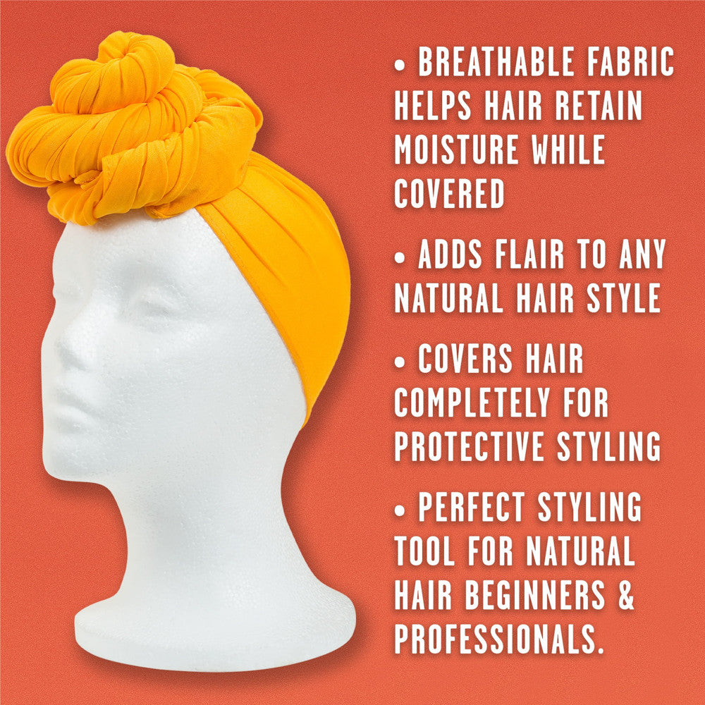 Cantu Fashion Fabric Headwrap Large, Yellow, 1 Ea