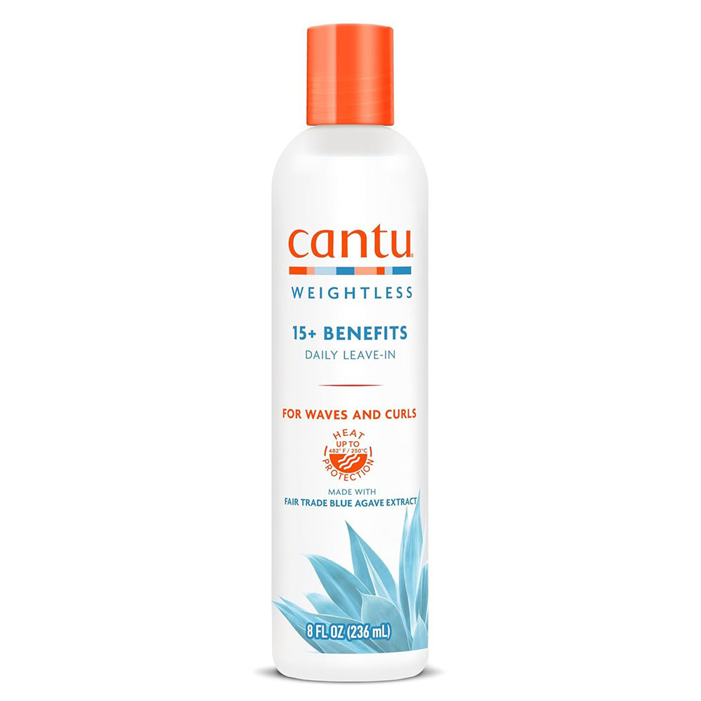 Cantu Weightless Daily Leave-In Cream for Waves and Curl Cream 8Oz (236ml)