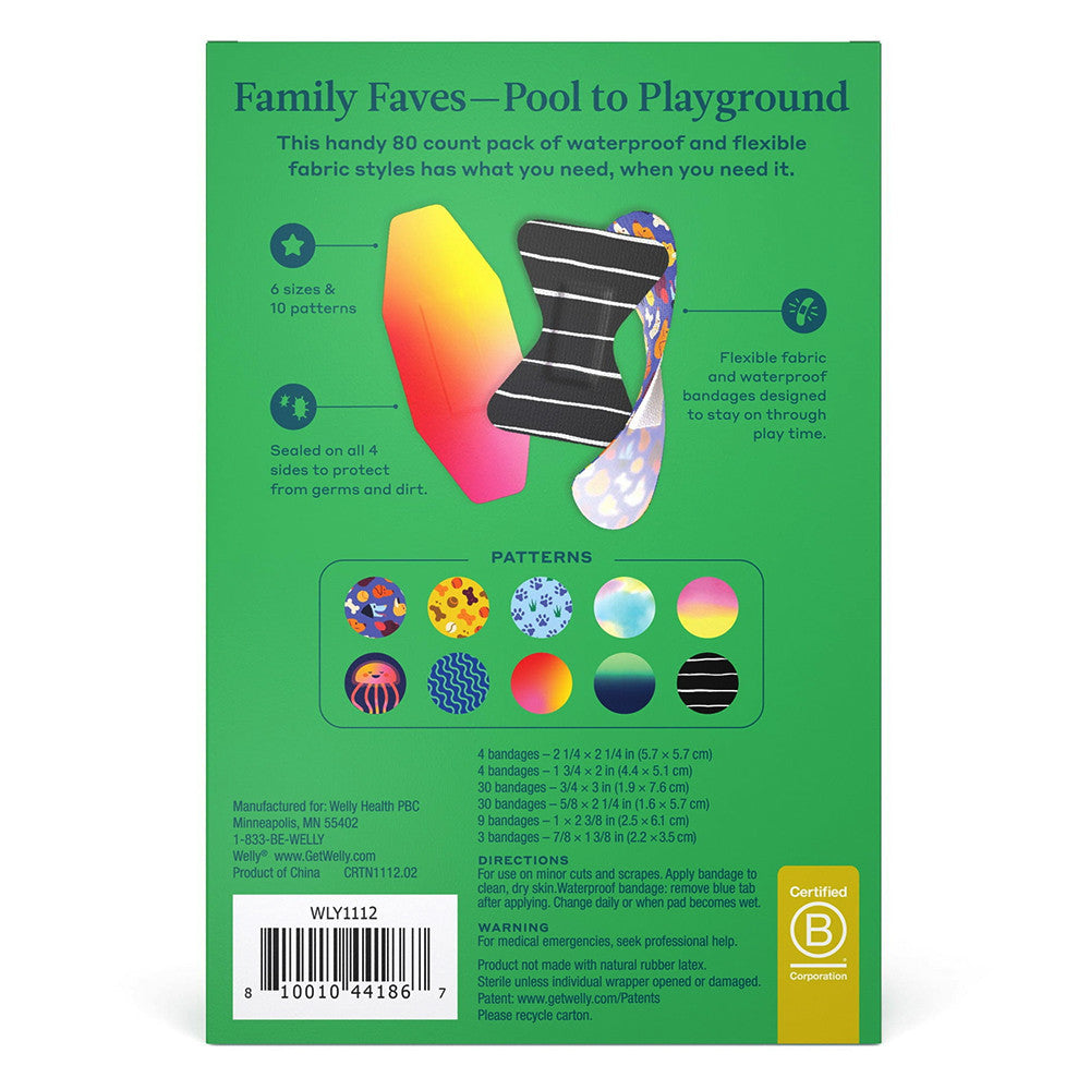 Welly Flex Fabric Bandages, 80 Ea