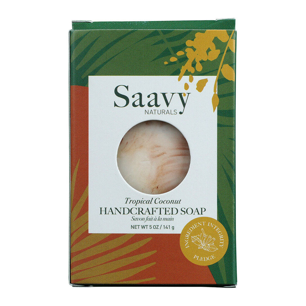 Saavy Naturals Hand Crafted Bar Soap, Tropical Coconut, 5 Oz