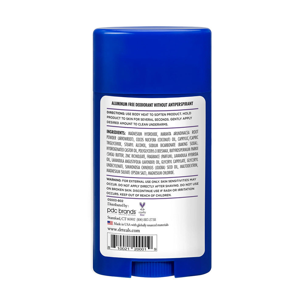 Dr. Teal's Aluminum Free Deodorant Magnesium Lavender Vanilla, 2.65 Oz