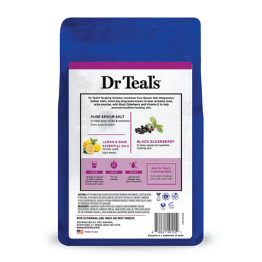 Dr Teals Pure Epsom Salt Soak, Black Elderberry With Vitamin D, 48 Oz
