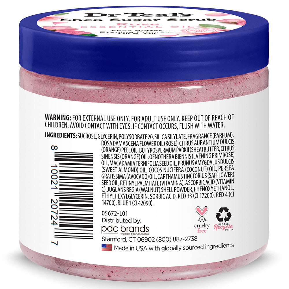 Dr Teals Shea Sugar Scrub, Rose, 19 Oz