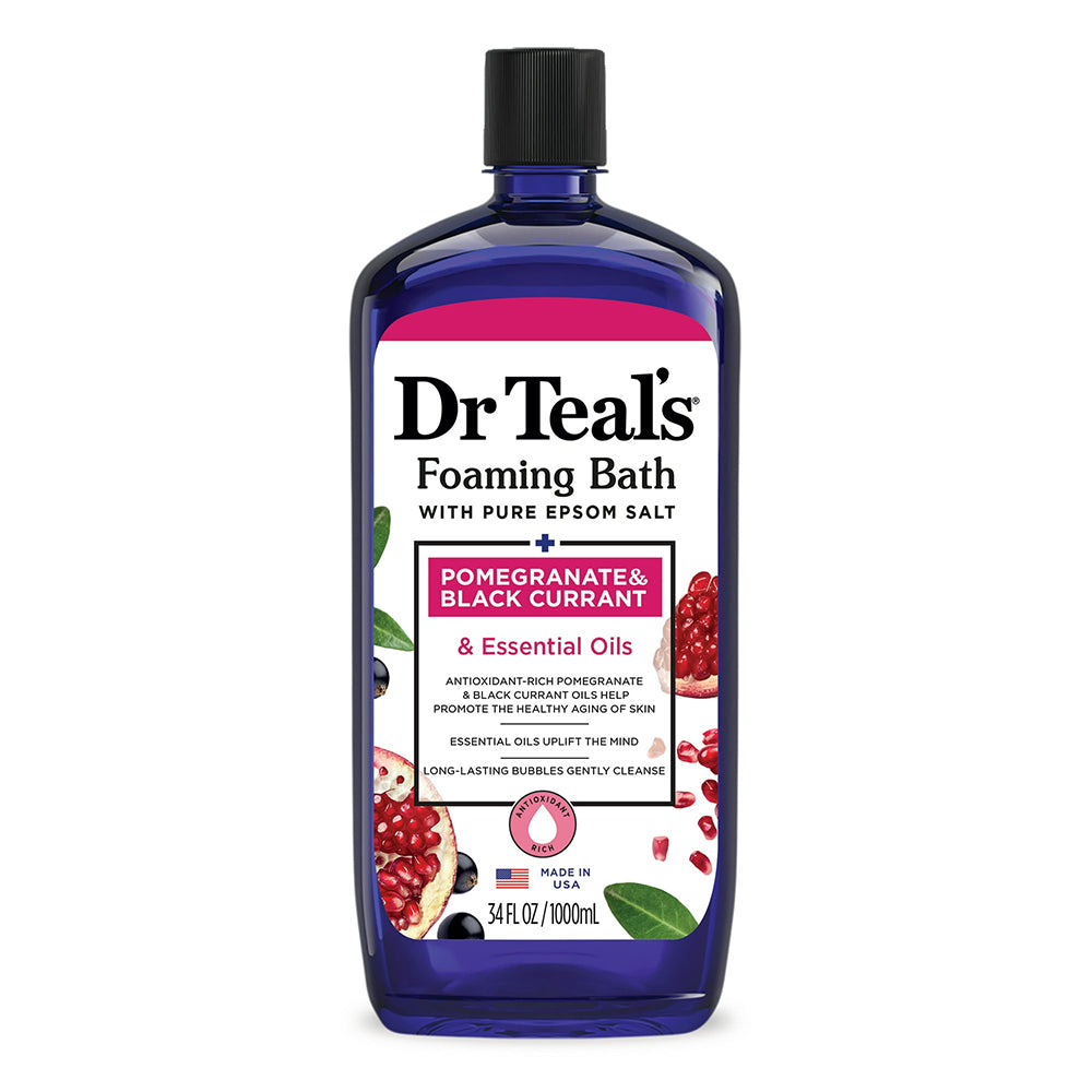 Dr Teals Foaming Bath with Pomegranate and Black Currant for Hydrating and Soothing Skin 34Oz (1000ml)