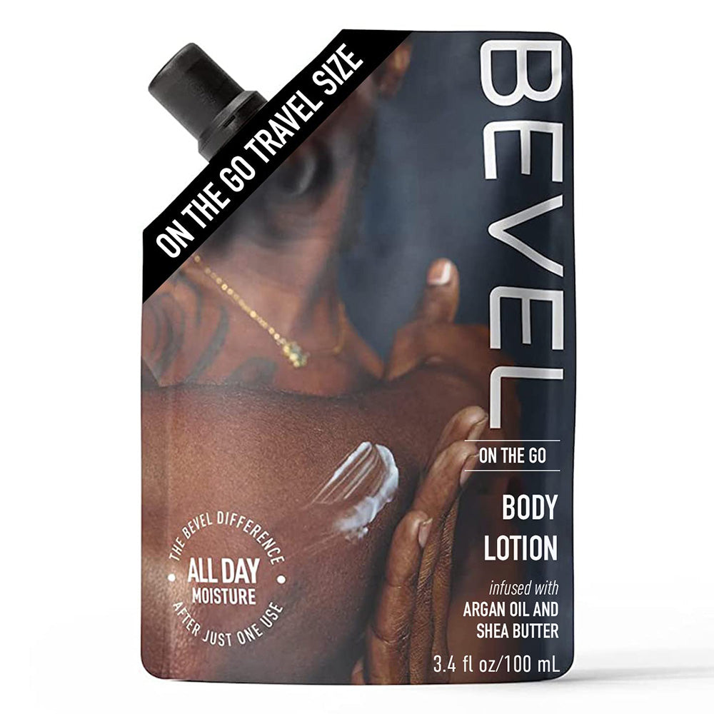 Bevel On The Go Body Lotion for Men with Argan Oil and Shea Butter 3.4Oz (100ml)