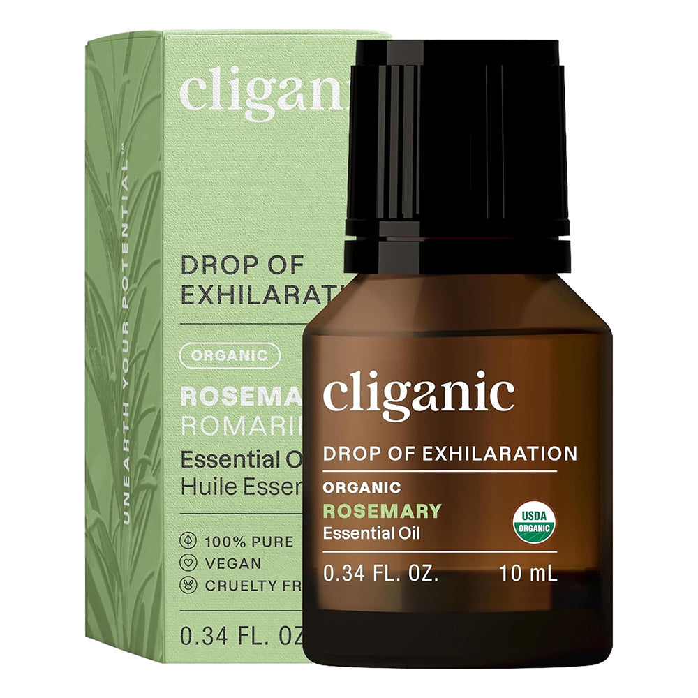 Cliganic Organic Rosemary Essential Oil Nourishes the Scalp 0.3Oz (10ml)