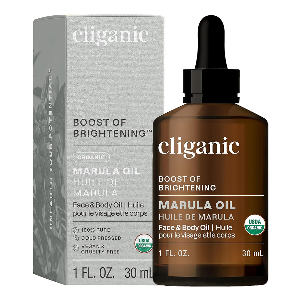 Cliganic Boost of Brightening Organic Marula Cold Pressed Beauty Oil 1Oz (30ml)