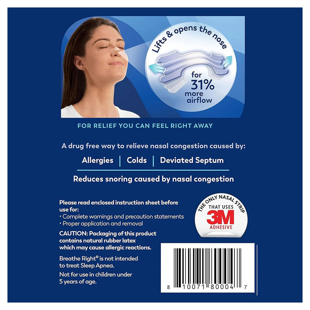 Breathe Right Clear Nasal Strips For Congestion Relief, Small And Medium, 30 Ea