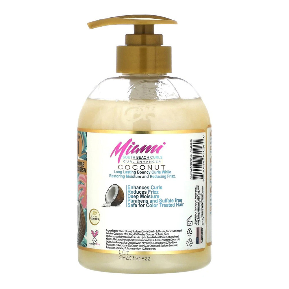 Okay Miami South Beach Curls Enhancer Shampoo with Coconut 16Oz (473ml)