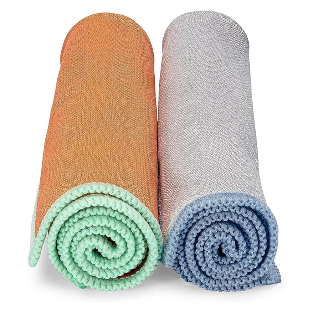 Full Circle Renew Glass Cleaning Recycled Microfiber Multicolor Cloths 2Ea