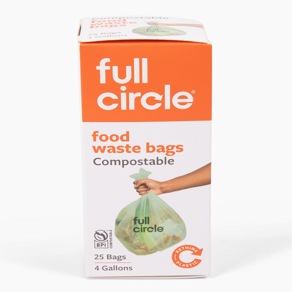 Full Circle Compostable Trash Bags 4 Gallon Green for Eco Friendly Waste Disposal 25Ea