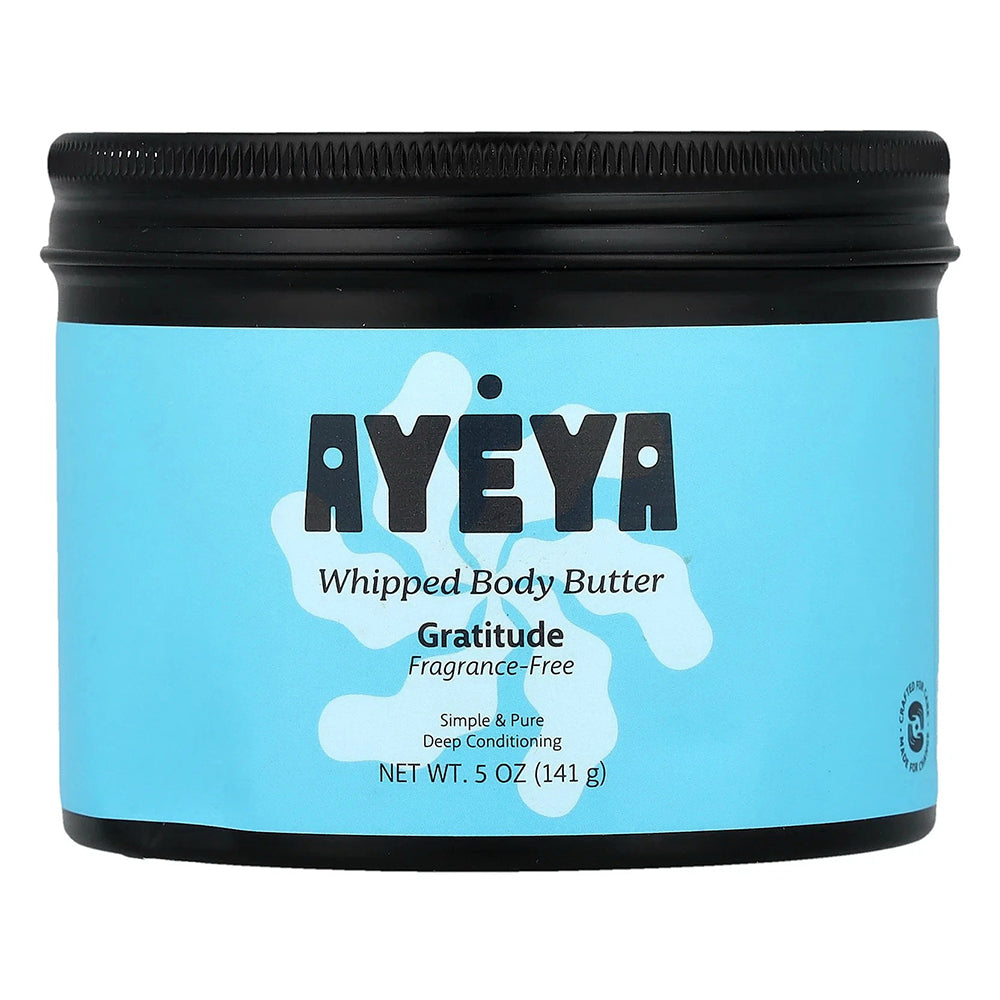 Ayeya Whipped Body Butter Gratitude Fragrance-Free Simple and Pure Deep Conditioning 5Oz (141g)