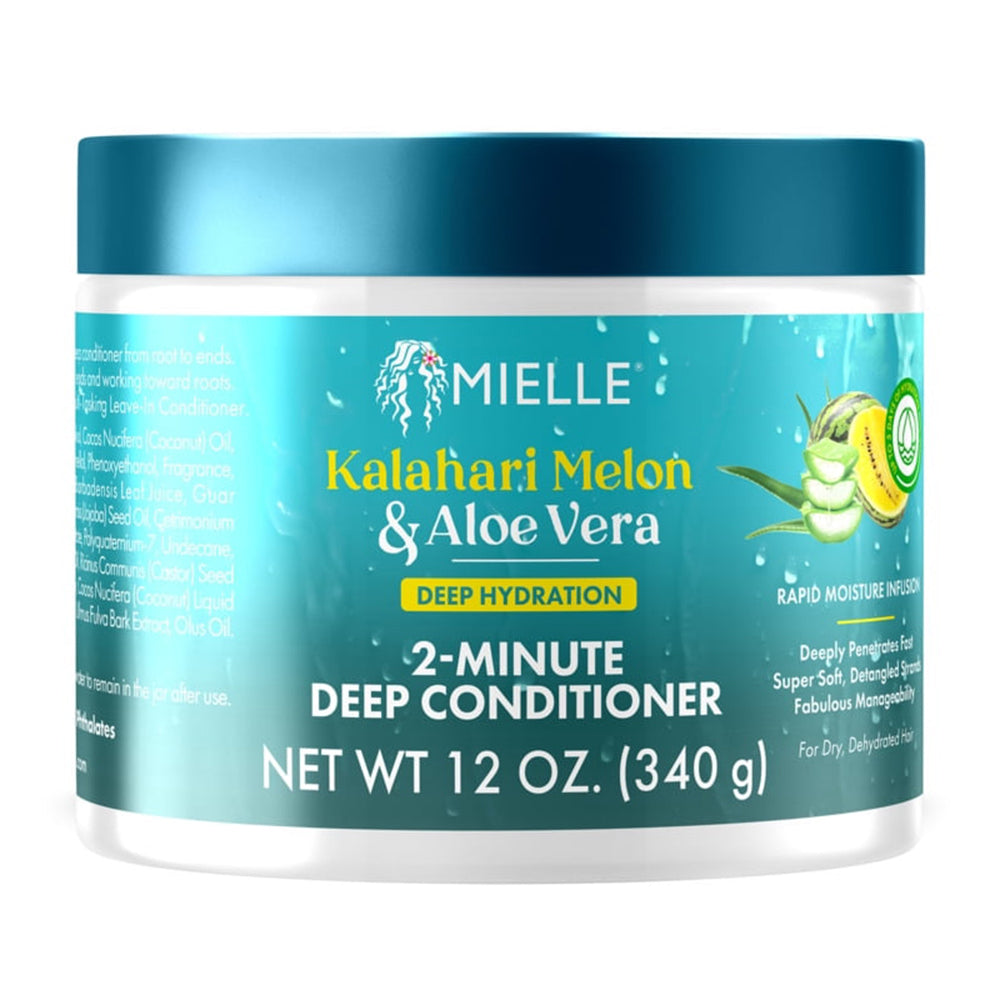 Mielle Kalahari Melon and Aloe Vera Hydration 2 Minute Deep Conditioner for Dry Hair 12Oz (340g)
