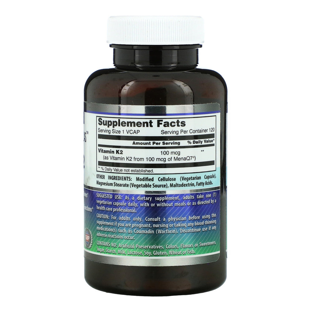 Amazing Nutrition Amazing Formulas Vitamin K2 Menaq7 100Mcg Veggie Capsules, 120 Ea