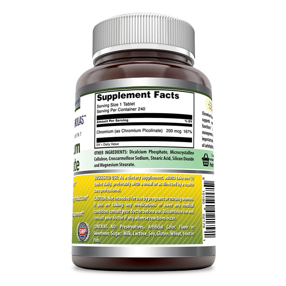 Amazing Nutrition Amazing Formulas Chromium Picolinate 200 Mg Tablets, 240 Ea
