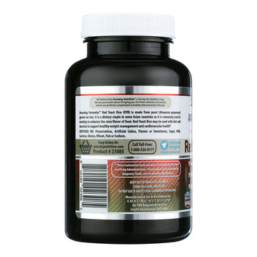 Amazing Nutrition Amazing Formulas Red Yeast Rice 1200Mg Per Serving Supplement, 120 Ea