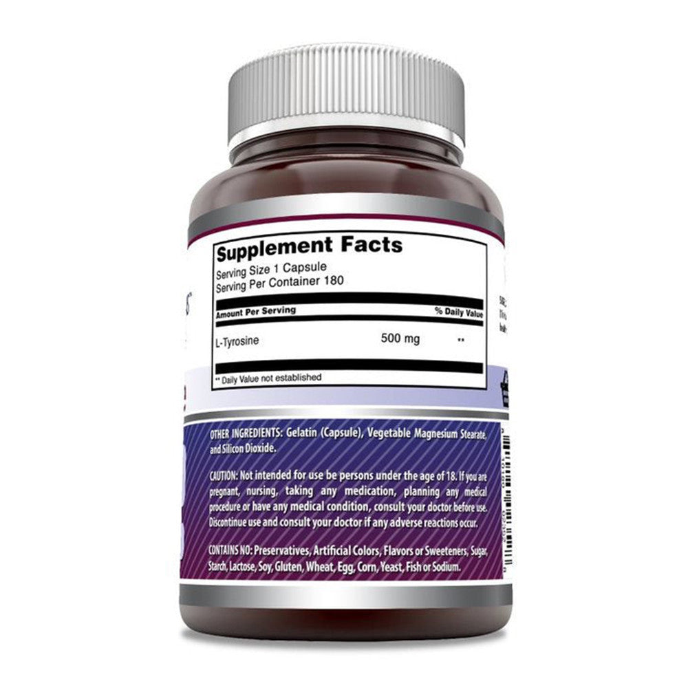 Amazing Nutrition Amazing Formulas L Tyrosine 500 Mg Capsules, 180 Ea