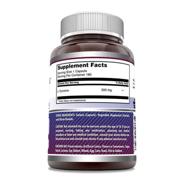 Amazing Nutrition Amazing Formulas L Tyrosine 500 Mg Capsules, 180 Ea