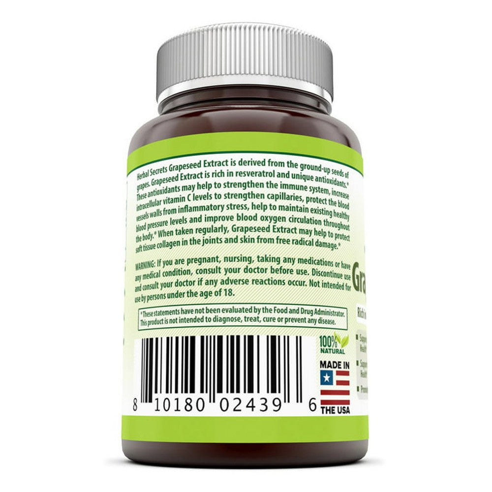 Herbal Secrets Grapeseed Extract 400Mg Capsules, 120 Ea